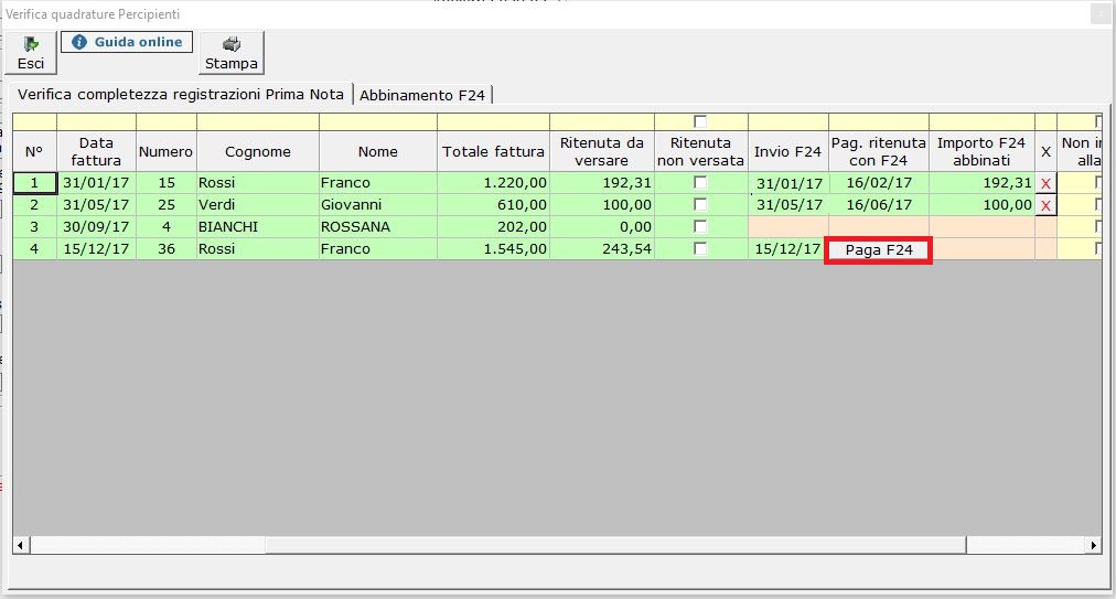 Soggetti percipienti registrati