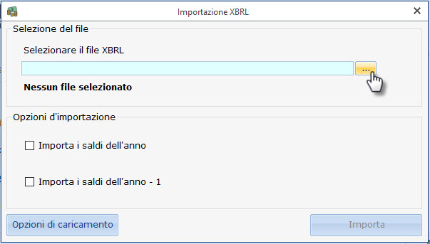 Scelta file XBRL