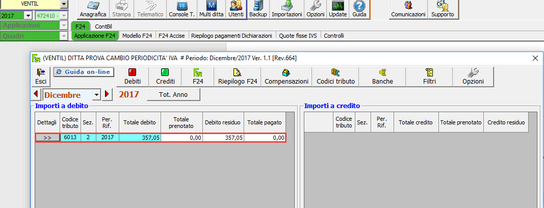 Indicazione data di versamento