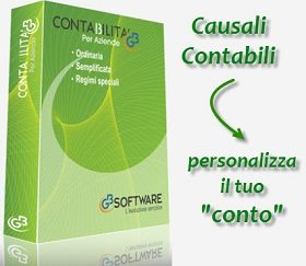 Nelle CAUSALI CONTABILI personalizza il “conto utente”