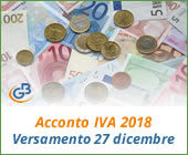 Acconto IVA 2018: versamento 27 dicembre