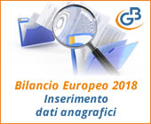 Bilancio Europeo 2018: inserimento dati anagrafici