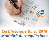 Certificazione Unica 2018: modalità di compilazione