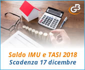 Saldo IMU e TASI 2018: scadenza 17 dicembre