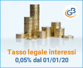 Tasso legale degli interessi: dal 1° gennaio 2020 scende allo 0,05%