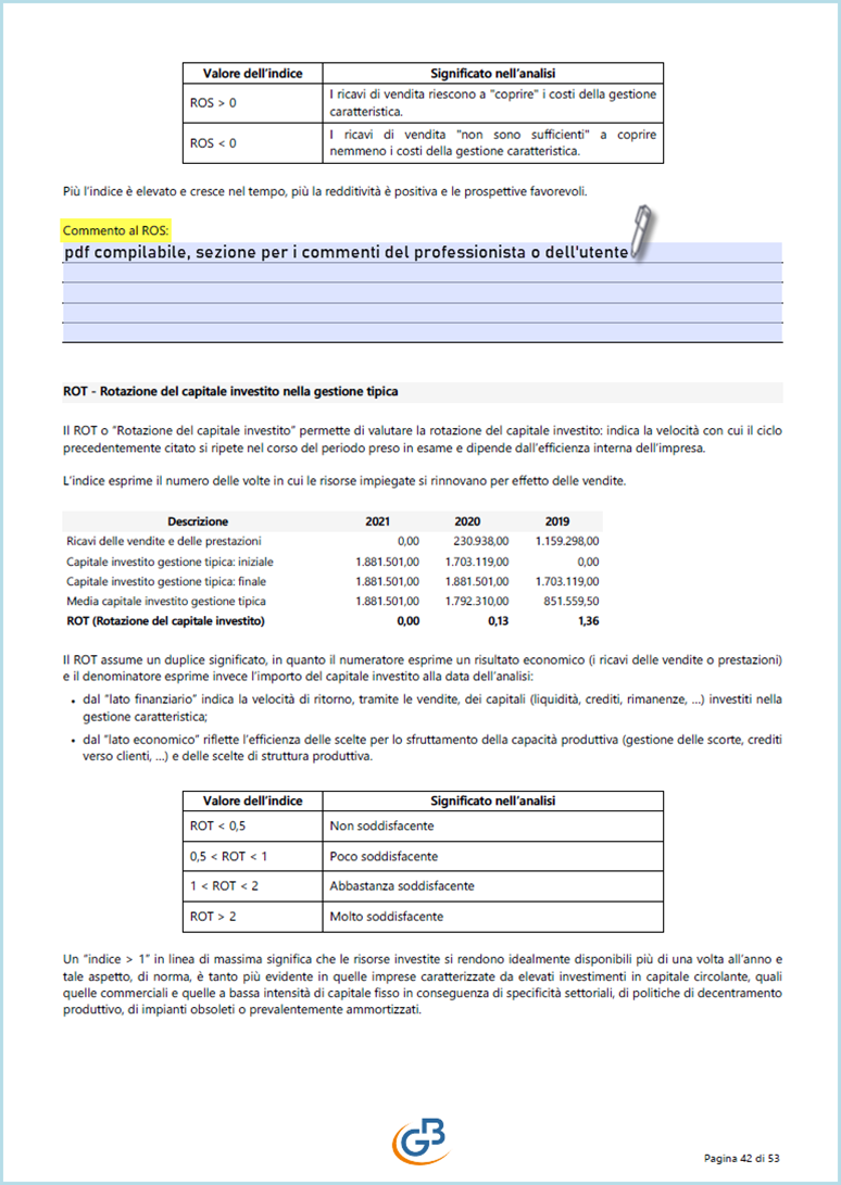 Analisi di Bilancio sintetica: disponibile applicazione: pdf compilabile
