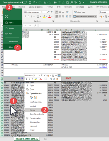 Cessazione attività - ricaricare i saldi da Excel: caso pratico - Excel situazione contabile