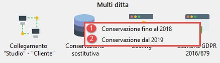 Conservazione sostitutiva 2019: rilascio applicazione - Scelta dell'anno di conservazione