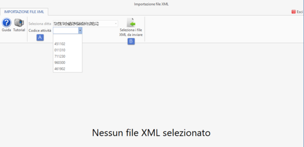 Console Fatturazione: invio dei file prodotti esternamente - importazione file xml