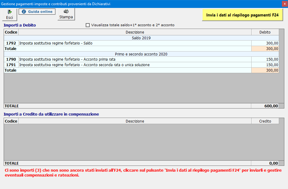 Contribuente forfetario: compilazione del quadro LM - Gestione pagamento imposte e contributi provenienti da dichiarativi