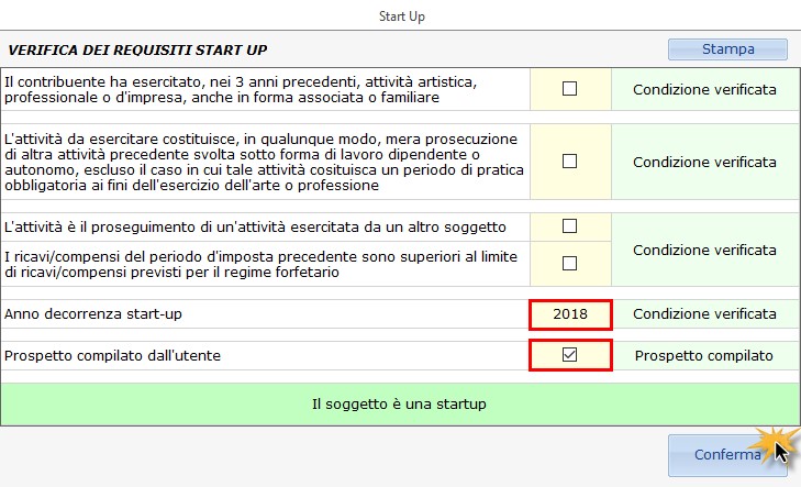 Contribuente forfetario: compilazione del quadro LM - verifica dei requisiti Start Up