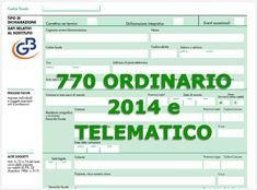 770 Ordinario 2014: disponibile modello e telematico