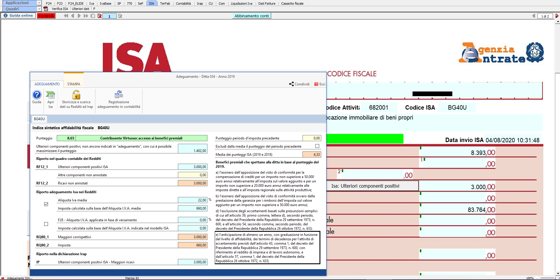 ISA 2020: gestione ulteriori componenti positivi - Valori presenti nel tuo ISA