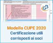 Modello CUPE 2020: Certificazione utili corrisposti ai soci