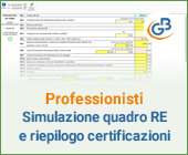 Professionisti: simulazione quadro RE e riepilogo certificazioni